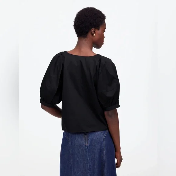 NWT Madewell Relaxed Scoopneck Short-Sleeve Top in black - Picture 3 of 13